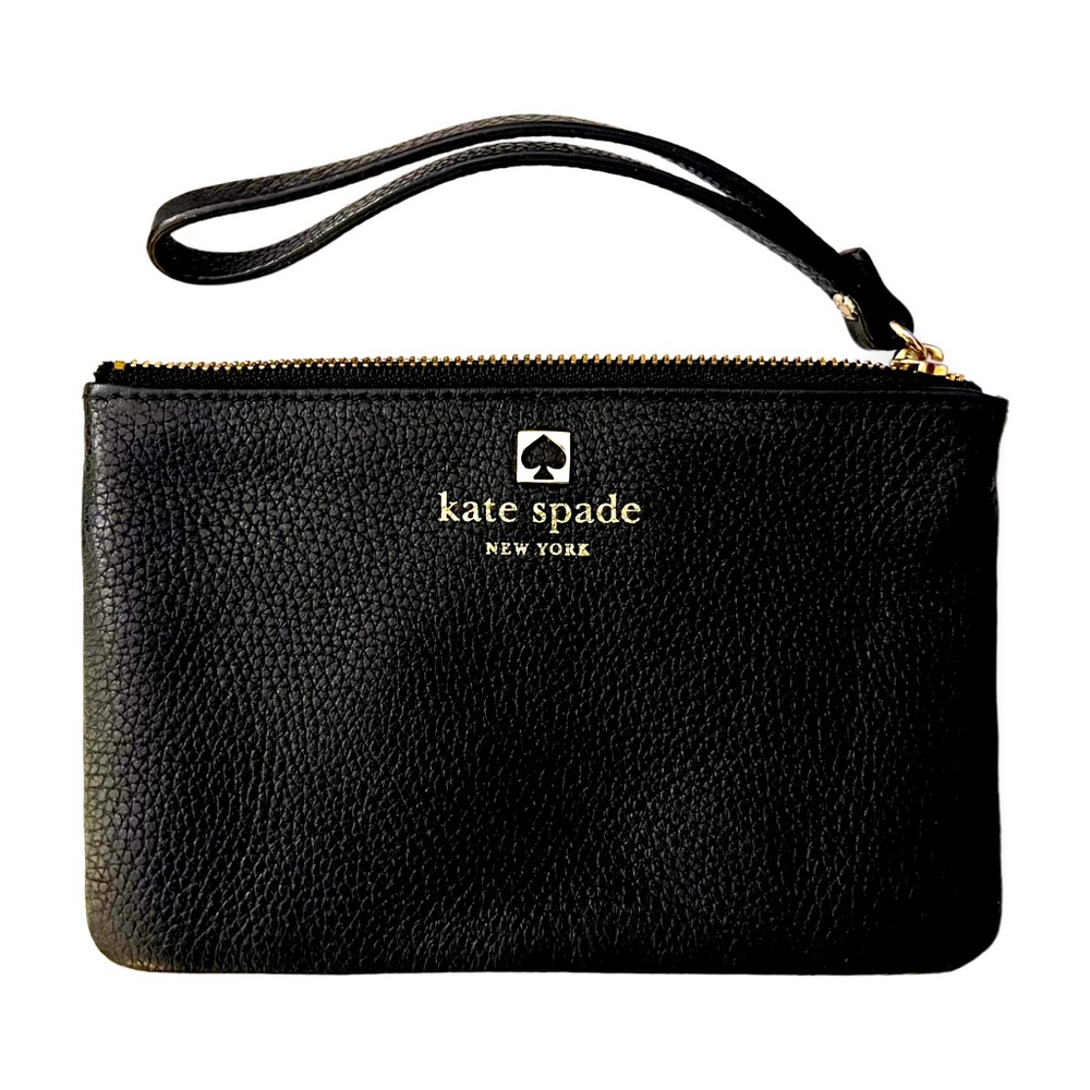 Kate spade black leather zipper pouch